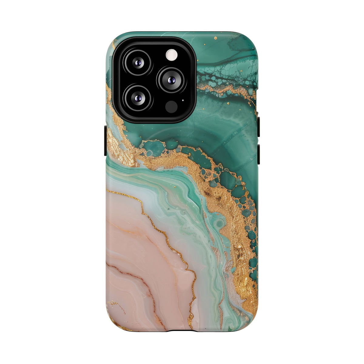 Green and Gold Marble phone case -Tough Magnetic iPhone Case