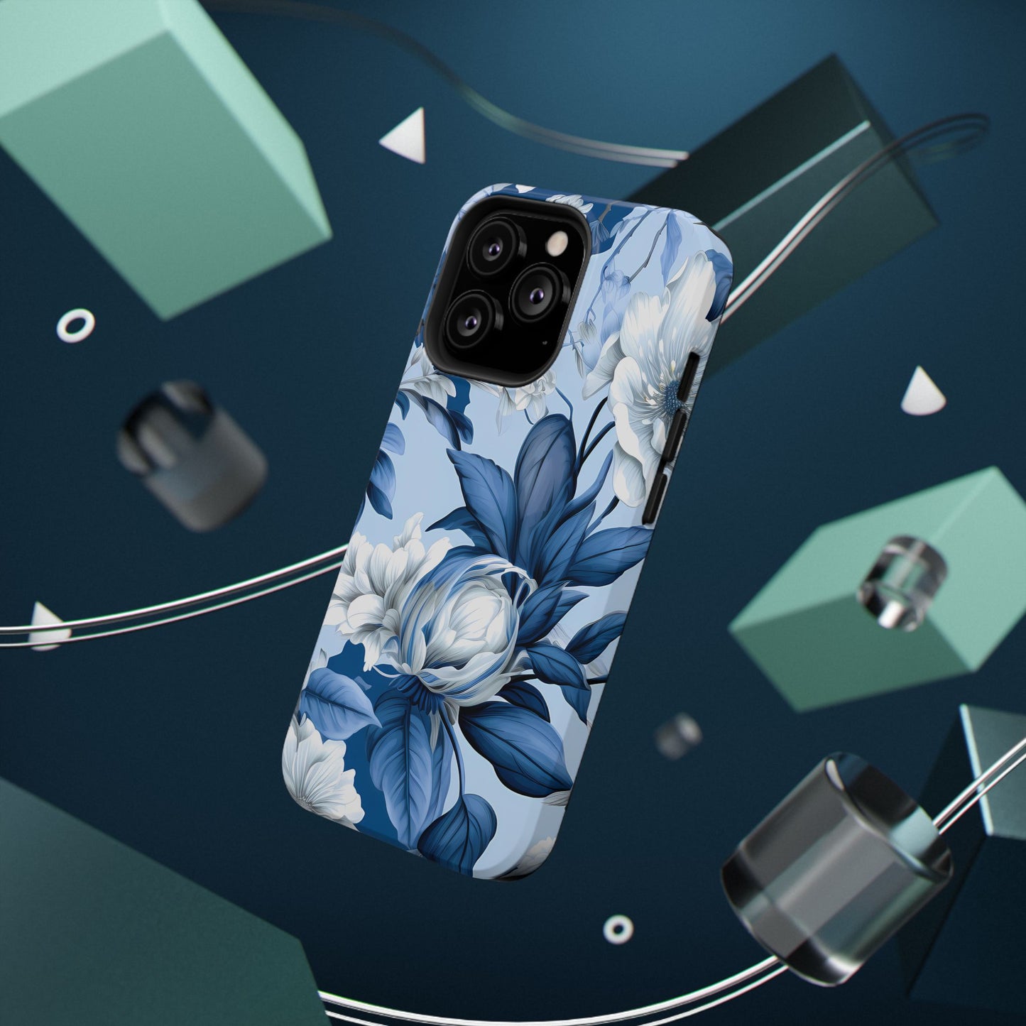 Elegant Blue Floral Phone Case