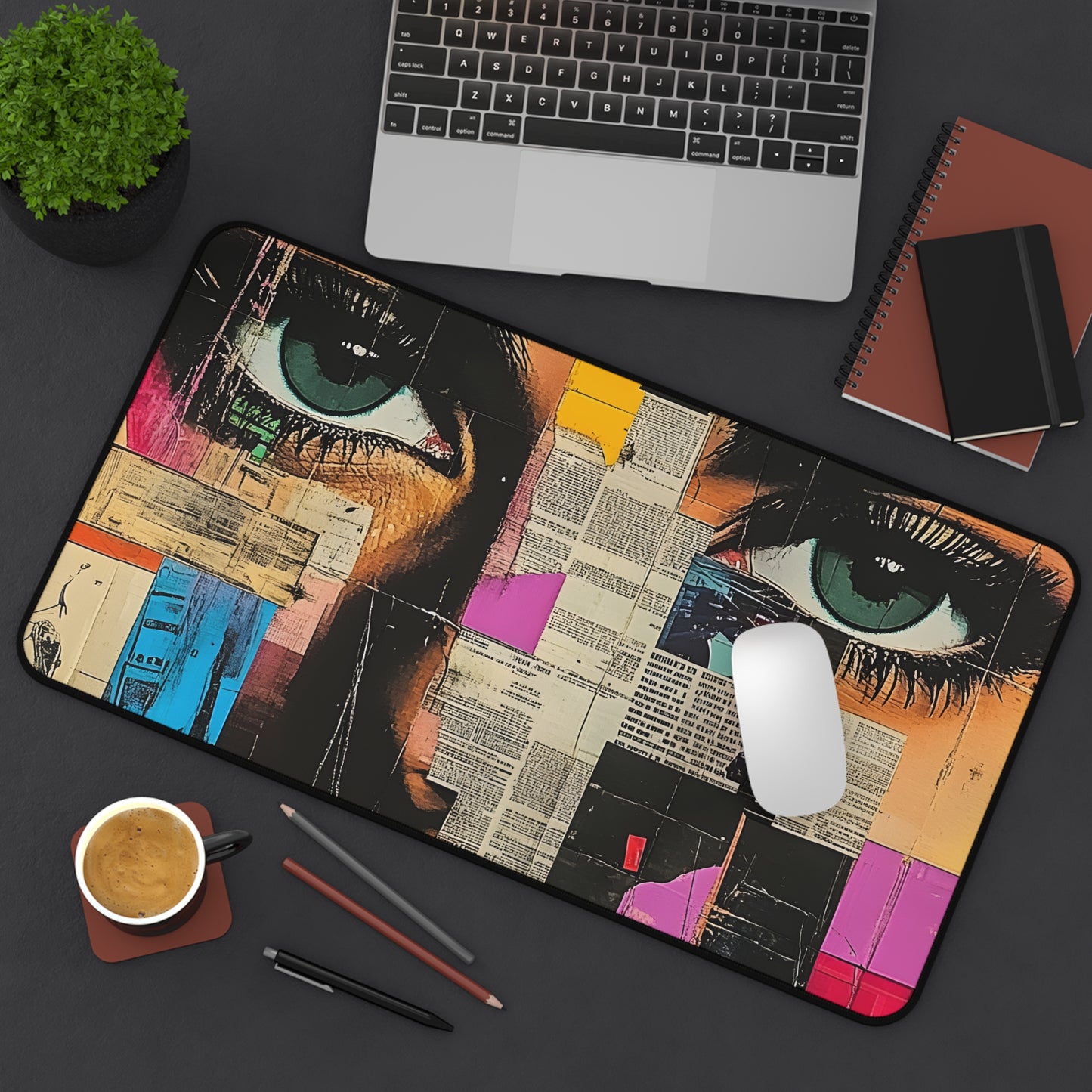 Pop Art Desk Mat — Retro Newspaper Pop Art Mouse Pad 6