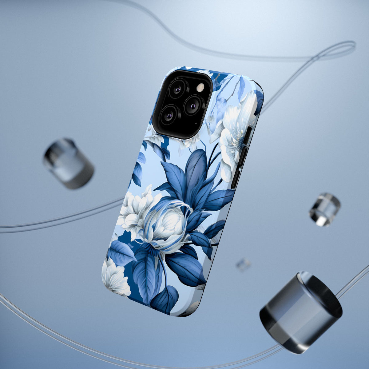 Elegant Blue Floral Phone Case