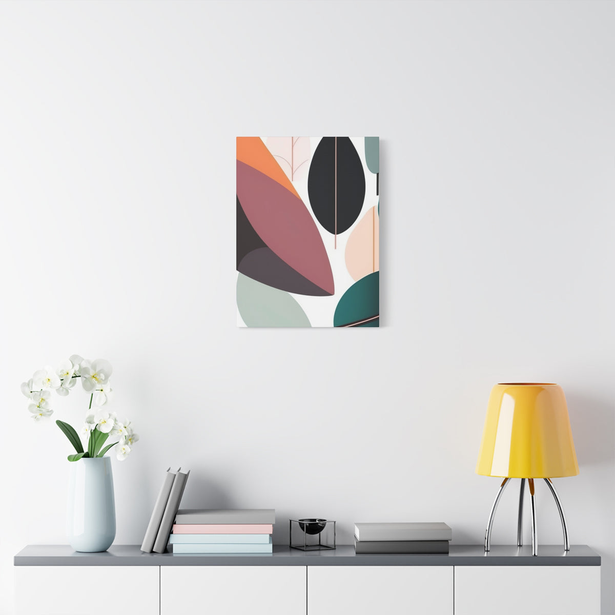 Abstract Leaf Matte Canvas Print — Modern Botanical Wall Art, Stretched 1.25"