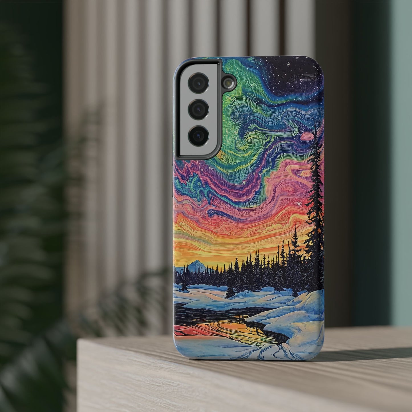 Nature-Inspired Impact-Resistant Phone Case - Vibrant Galaxy Sky Design