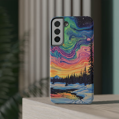 Nature-Inspired Impact-Resistant Phone Case - Vibrant Galaxy Sky Design