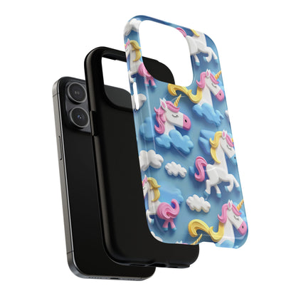 Whimsical Unicorn Blue Phone Case -Tough Magnetic iPhone Cover