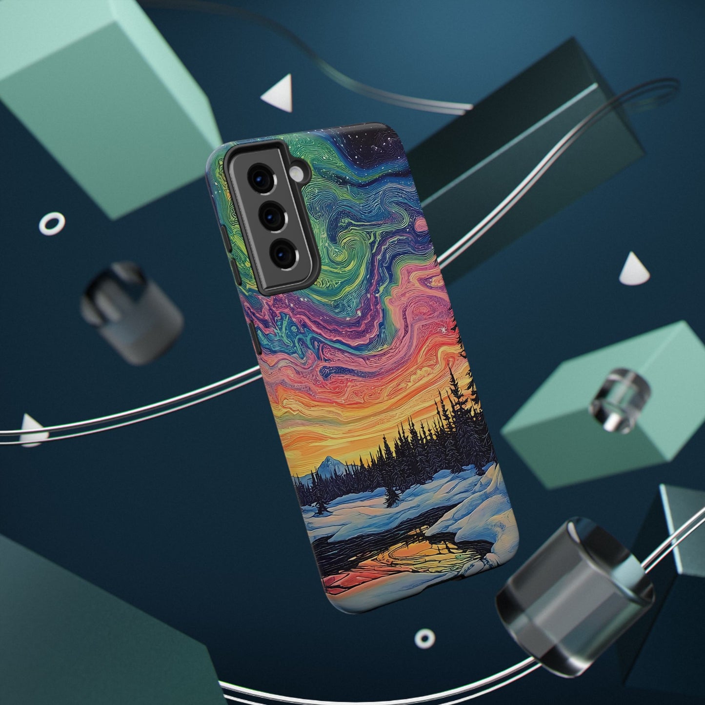 Nature-Inspired Impact-Resistant Phone Case - Vibrant Galaxy Sky Design