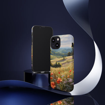 Phone Case with Beautiful Poppy Field Design