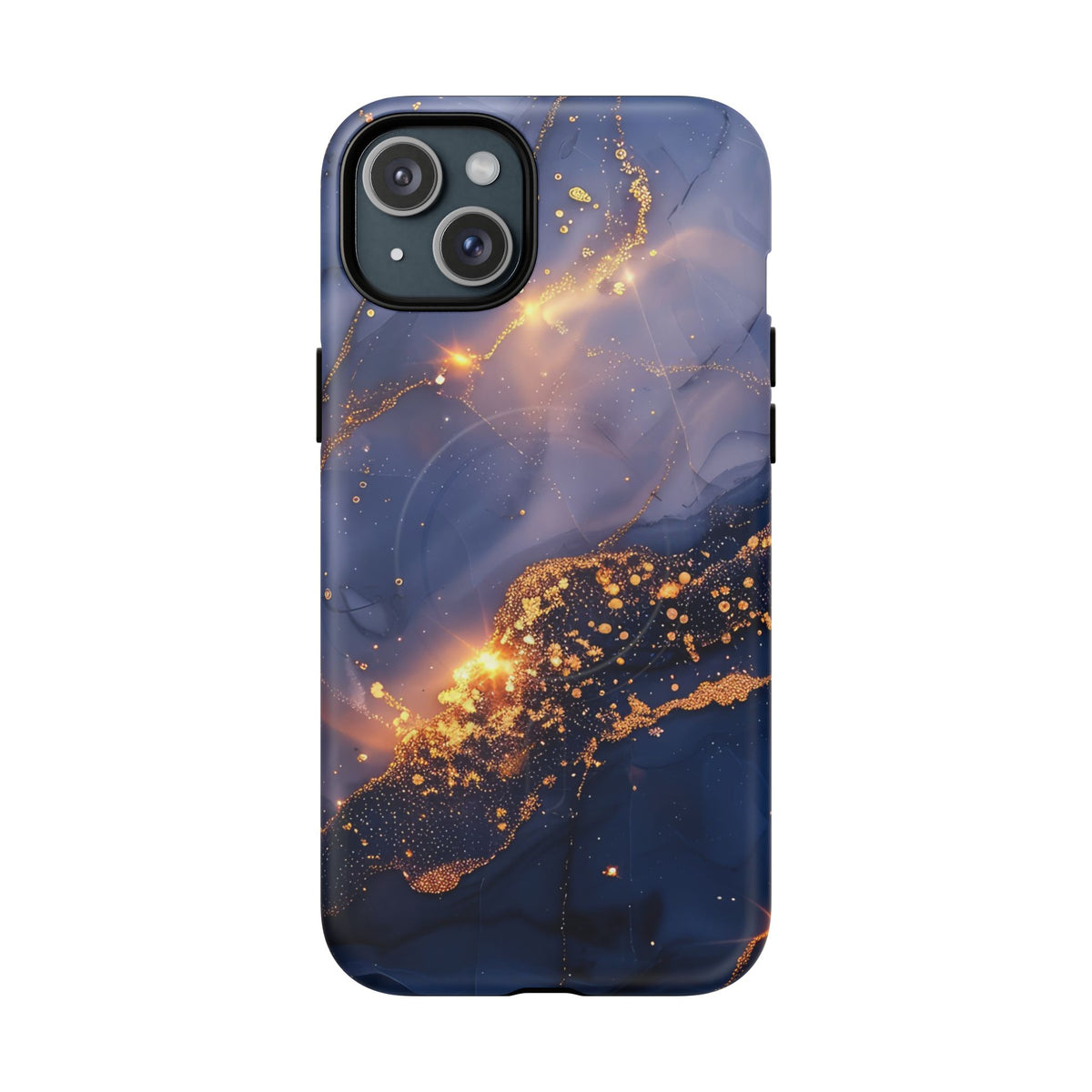 Black and Gold Marble phone case -Tough Magnetic iPhone Case