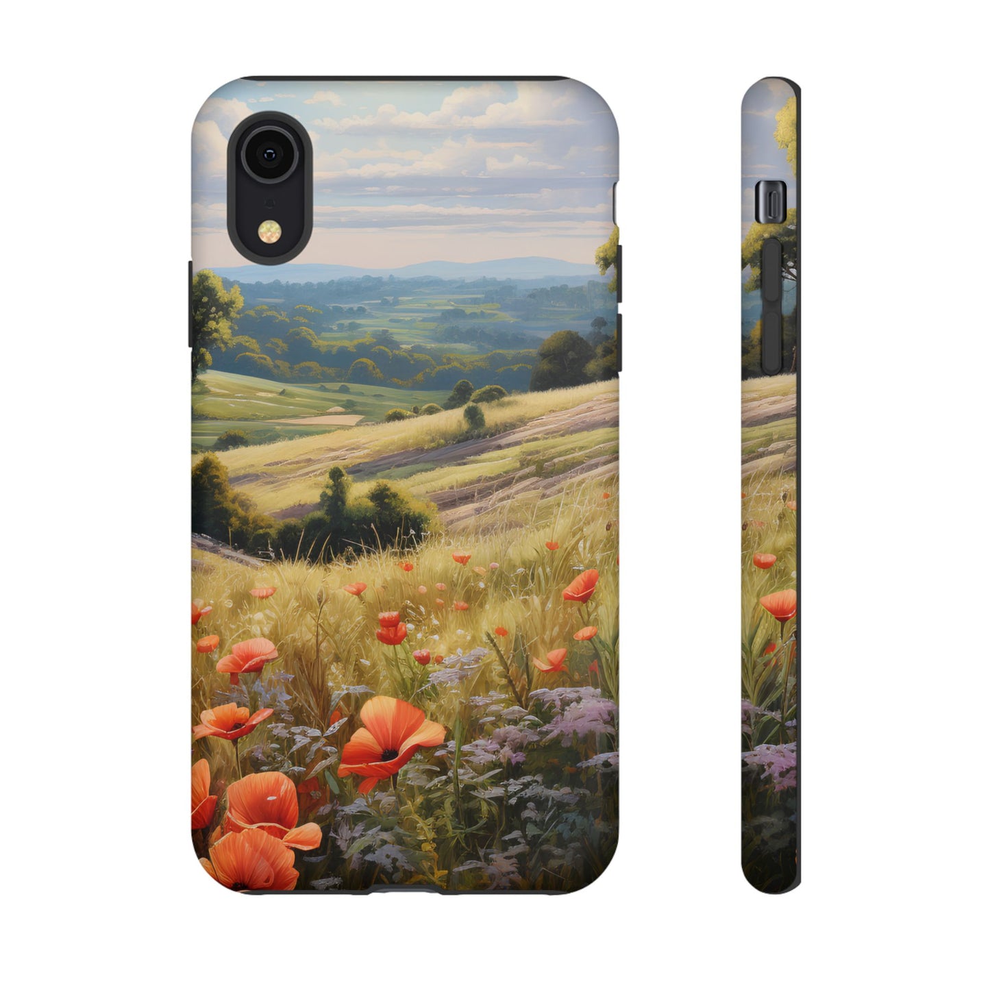 Phone Case with Beautiful Poppy Field Design