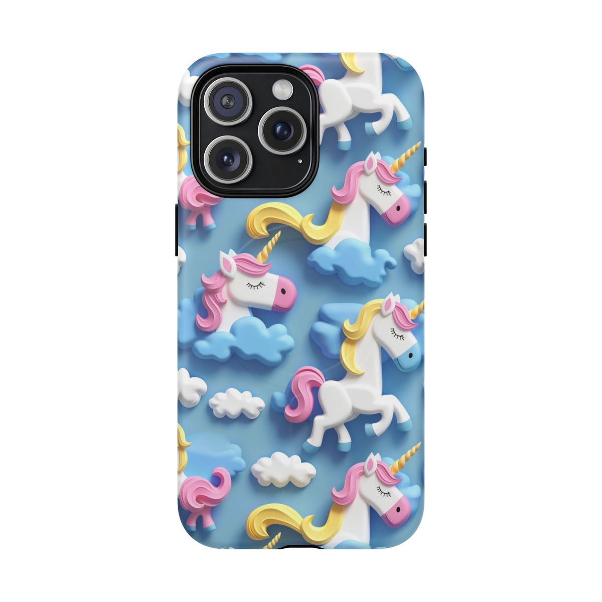 Whimsical Unicorn Blue Phone Case -Tough Magnetic iPhone Cover