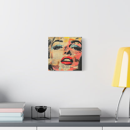 Canvas Wall Art Print, Retro Pop Culture Women 3 - Modern Home Decor, Wall Art, Gift for Art Lovers, Pop Art, Unique Gift for Her