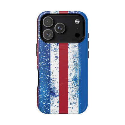 Patriotic Stripes Phone Case | Bold American Flag Design -Tough Magnetic iPhone Cover