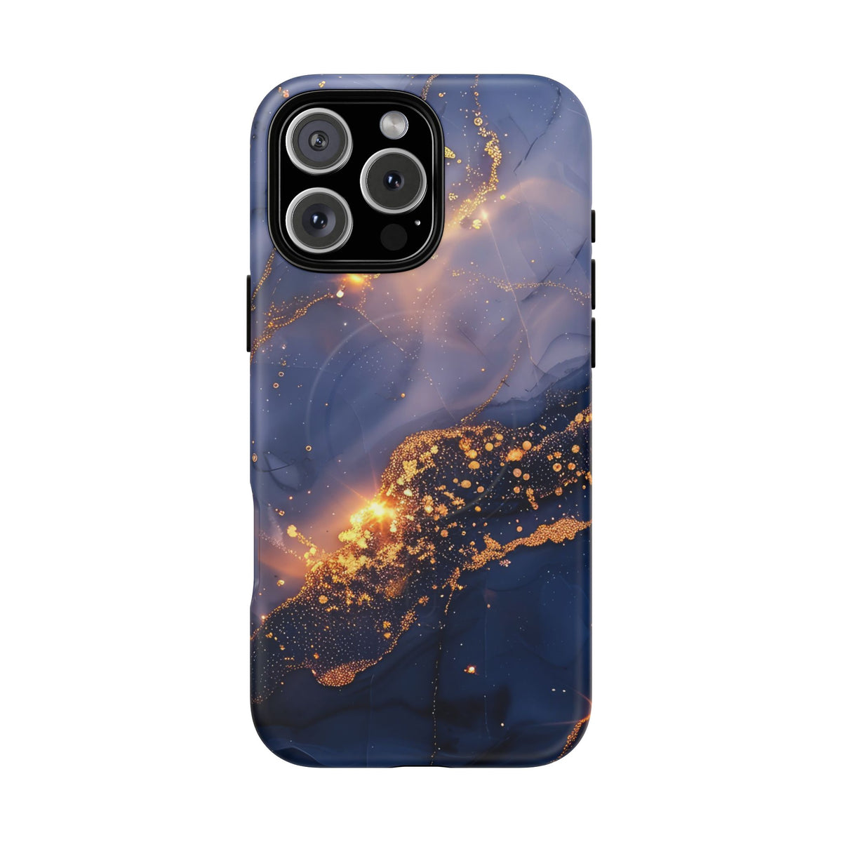 Black and Gold Marble phone case -Tough Magnetic iPhone Case