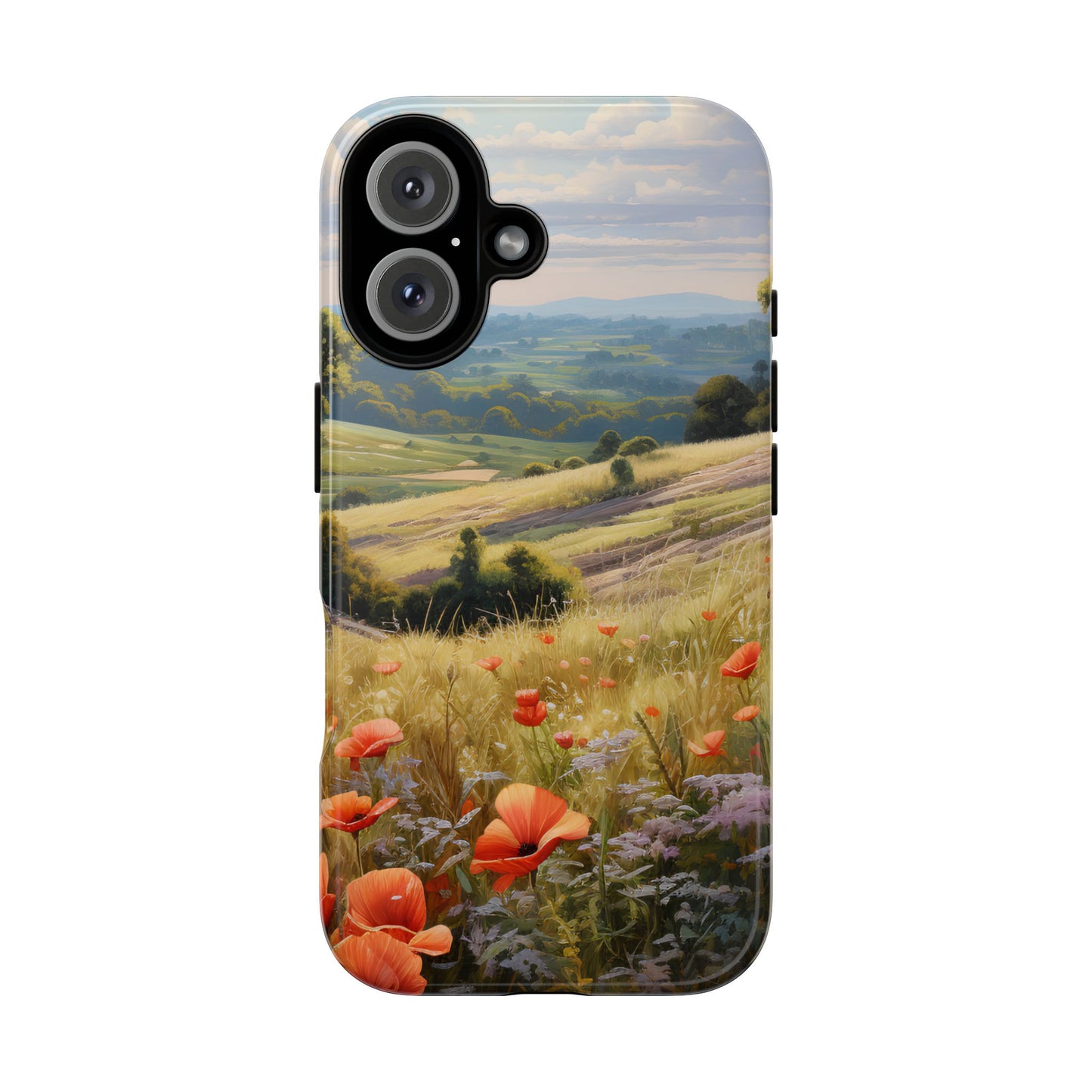 Phone Case with Beautiful Poppy Field Design