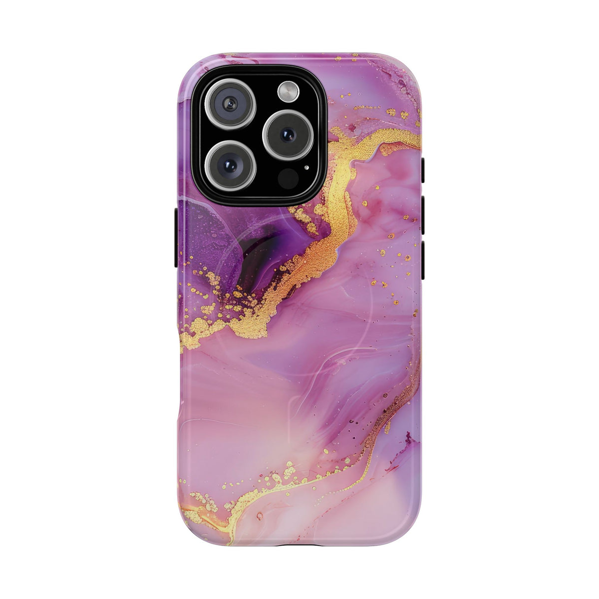 Purple and Gold Marble iPhone Case -Tough Magnetic iPhone Case