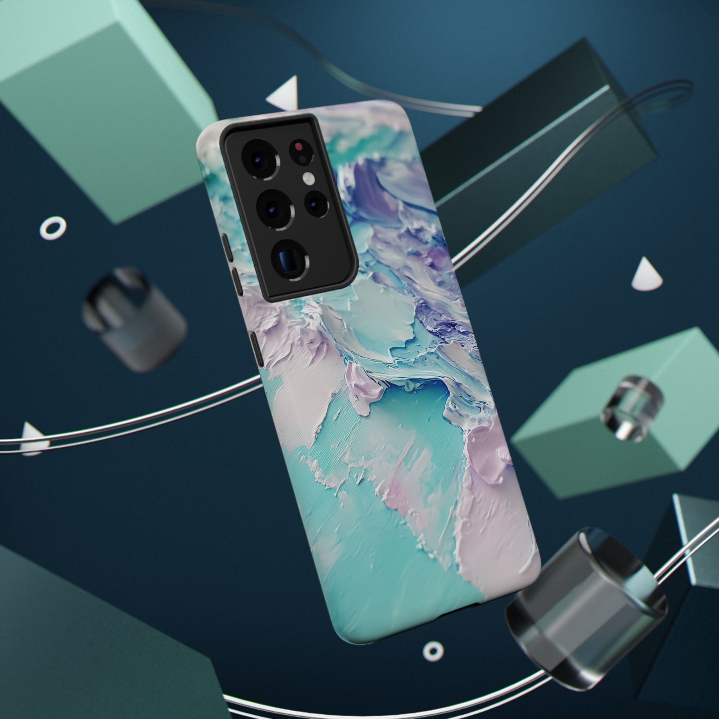 Aqua Abstract Impact-Resistant Phone Case
