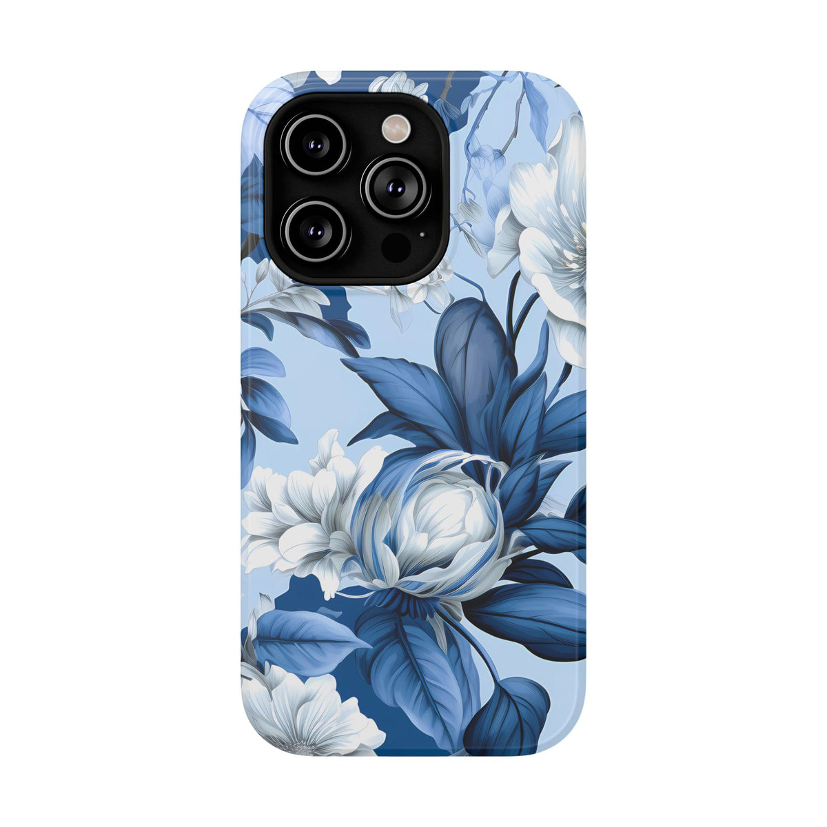 Elegant Blue Floral Phone Case