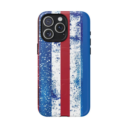 Patriotic Stripes Phone Case | Bold American Flag Design -Tough Magnetic iPhone Cover