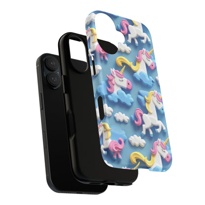 Whimsical Unicorn Blue Phone Case -Tough Magnetic iPhone Cover