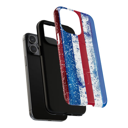 Patriotic Stripes Phone Case | Bold American Flag Design -Tough Magnetic iPhone Cover