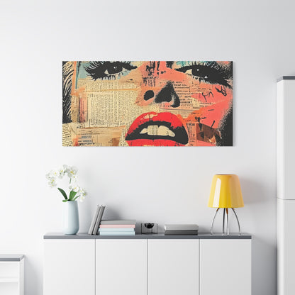Canvas Wall Art Print, Retro Pop Culture Women 3 - Modern Home Decor, Wall Art, Gift for Art Lovers, Pop Art, Unique Gift for Her