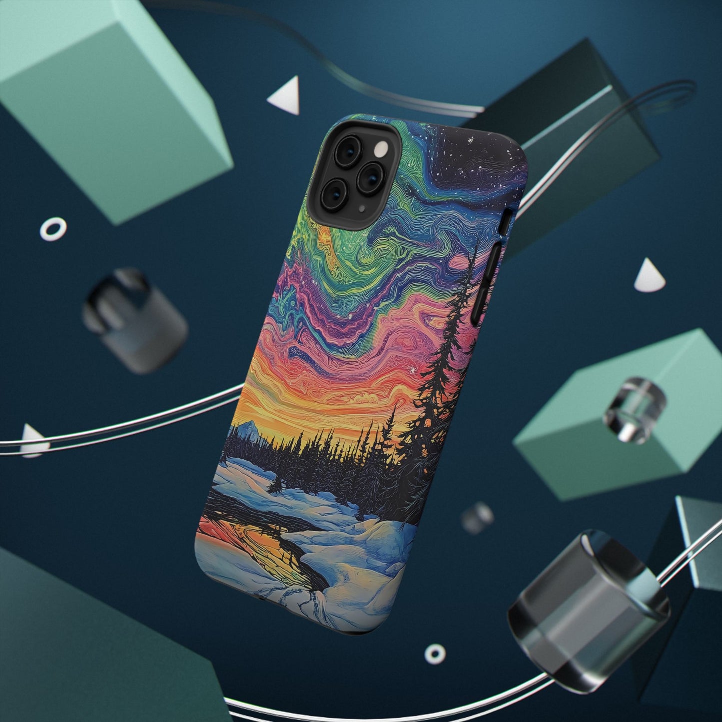 Nature-Inspired Impact-Resistant Phone Case - Vibrant Galaxy Sky Design