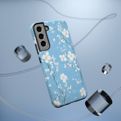 Powder Blue Floral Impact-Resistant Phone Case