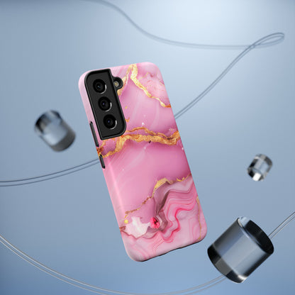 Elegant Marble Phone Case - Pink & Gold