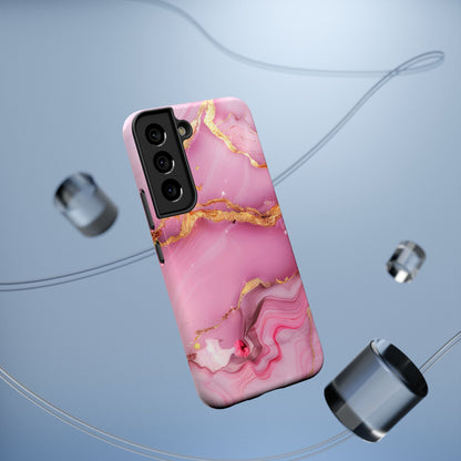 Elegant Marble Phone Case - Pink & Gold