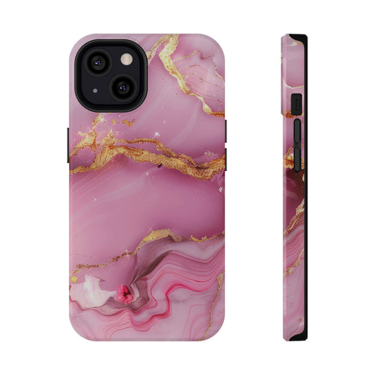 Elegant Marble Phone Case - Pink & Gold