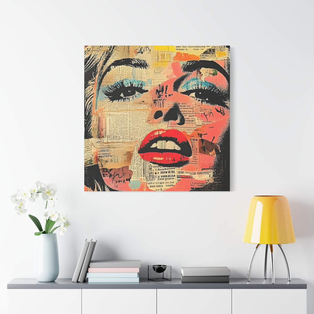 Canvas Wall Art Print, Retro Pop Culture Women 3 - Modern Home Decor, Wall Art, Gift for Art Lovers, Pop Art, Unique Gift for Her