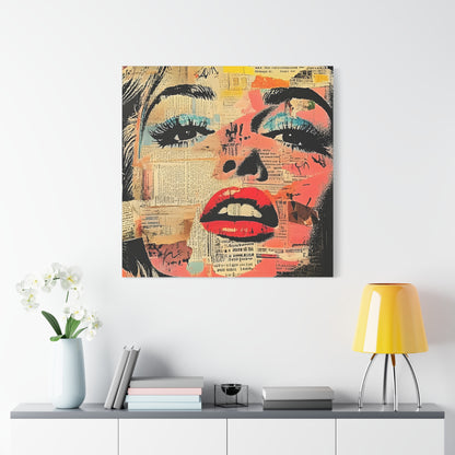 Canvas Wall Art Print, Retro Pop Culture Women 3 - Modern Home Decor, Wall Art, Gift for Art Lovers, Pop Art, Unique Gift for Her