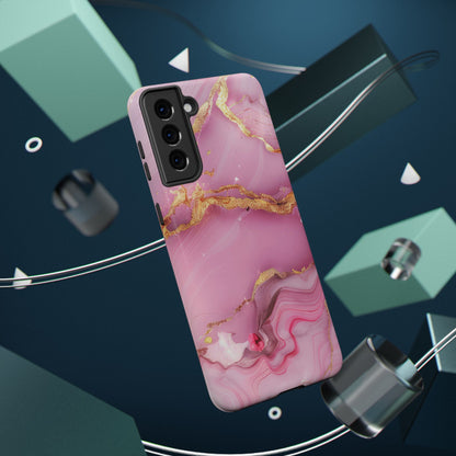 Elegant Marble Phone Case - Pink & Gold