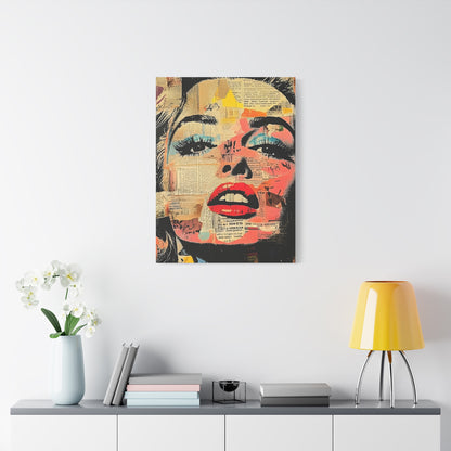 Canvas Wall Art Print, Retro Pop Culture Women 3 - Modern Home Decor, Wall Art, Gift for Art Lovers, Pop Art, Unique Gift for Her