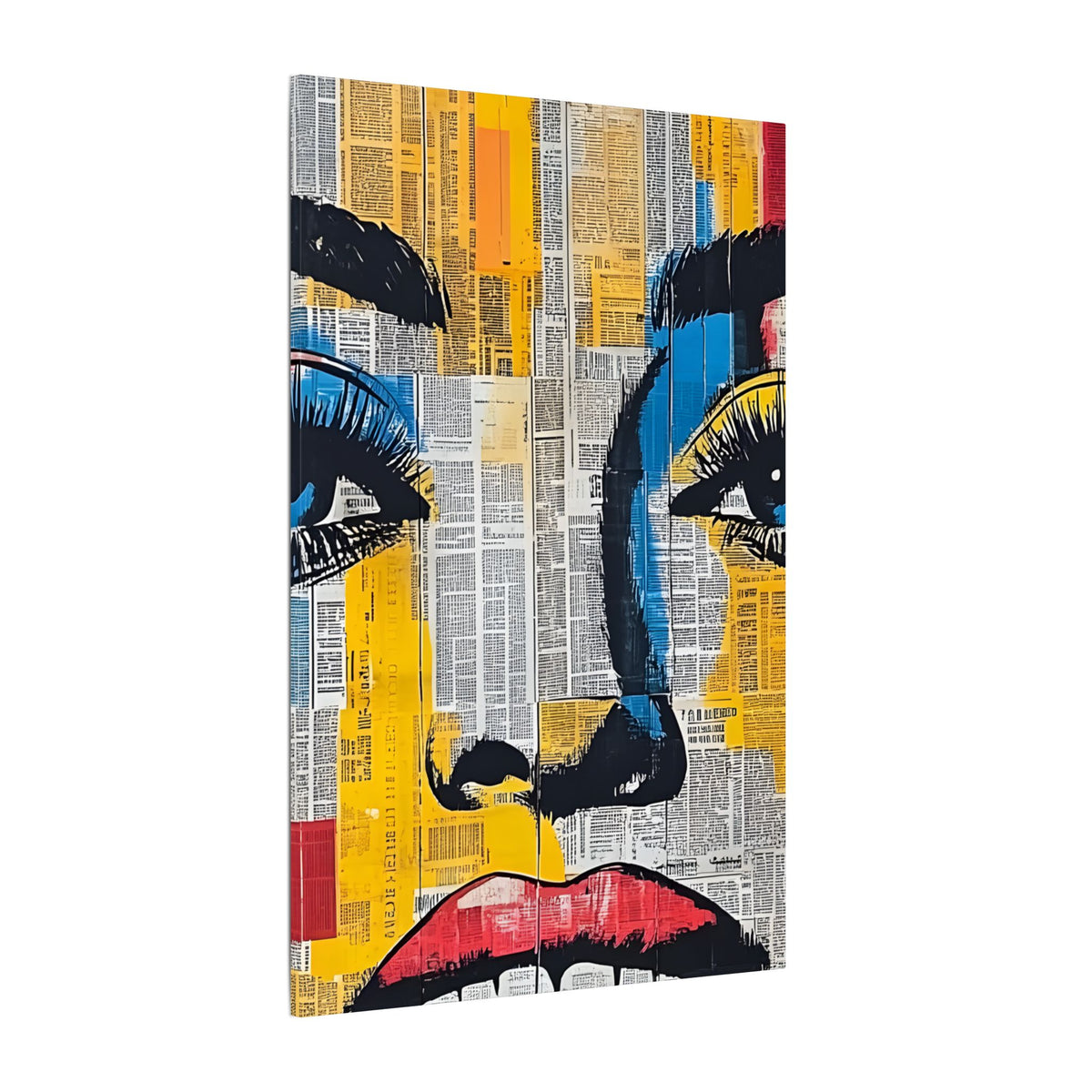 Canvas Wall Art - Retro Pop Culture Woman 2 Colorful Abstract Portrait