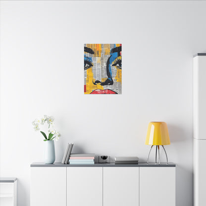 Canvas Wall Art - Retro Pop Culture Woman 2 Colorful Abstract Portrait