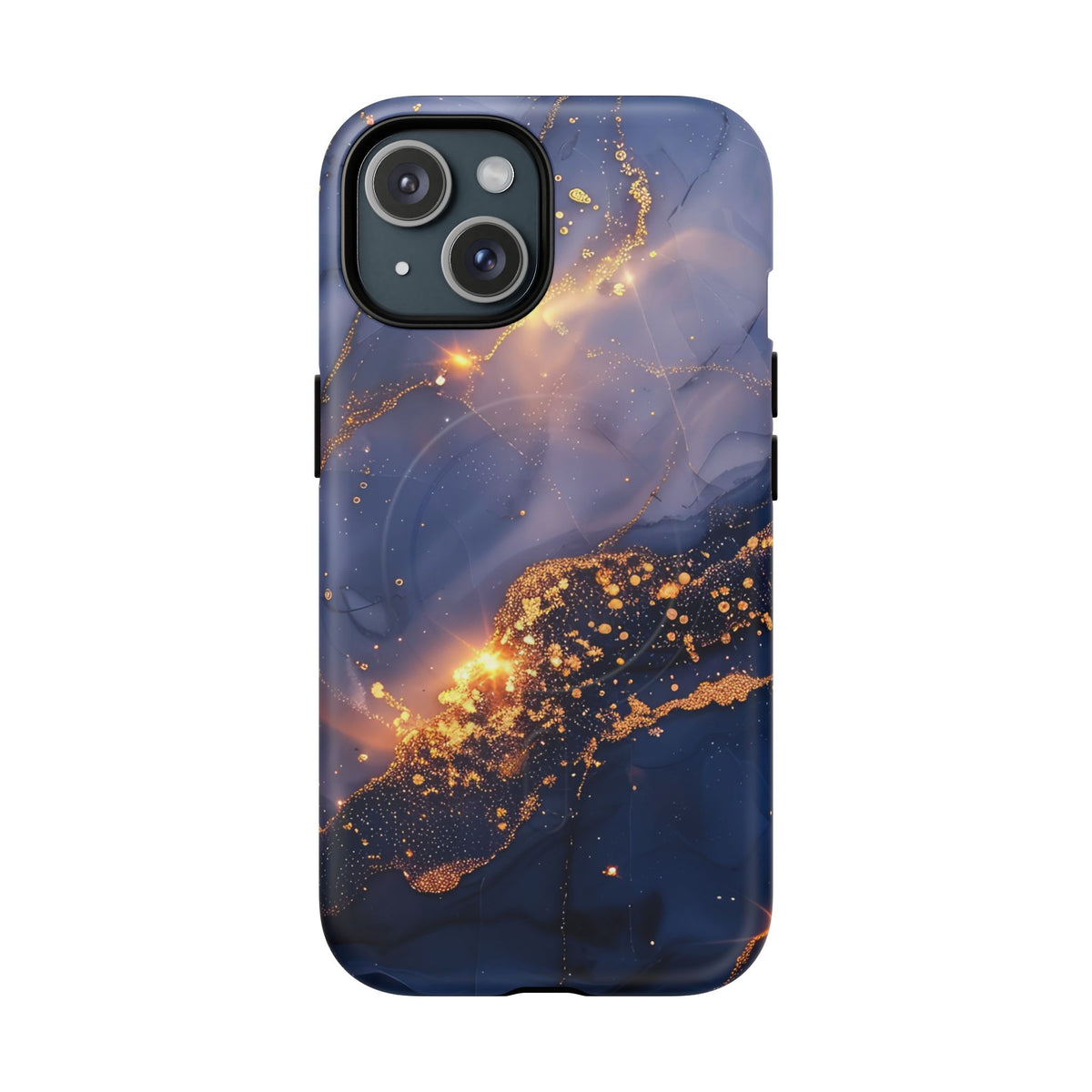 Black and Gold Marble phone case -Tough Magnetic iPhone Case