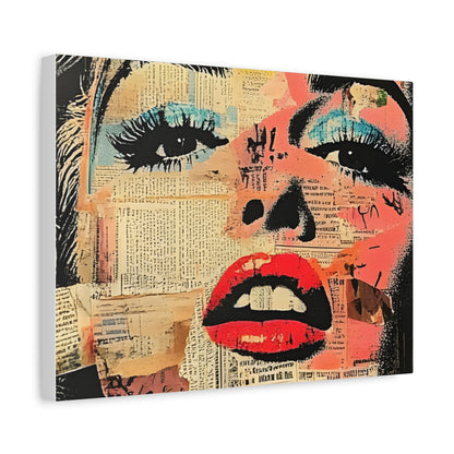Canvas Wall Art Print, Retro Pop Culture Women 3 - Modern Home Decor, Wall Art, Gift for Art Lovers, Pop Art, Unique Gift for Her