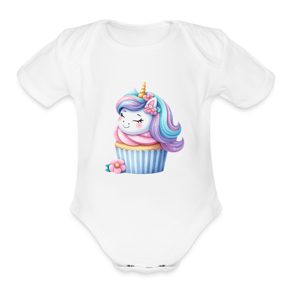 Bday Cupcake Unicorn - Short Sleeve Baby onesie - DS Artwork N Design