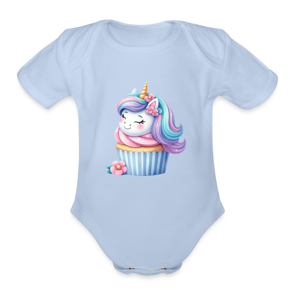 Bday Cupcake Unicorn - Short Sleeve Baby onesie - DS Artwork N Design