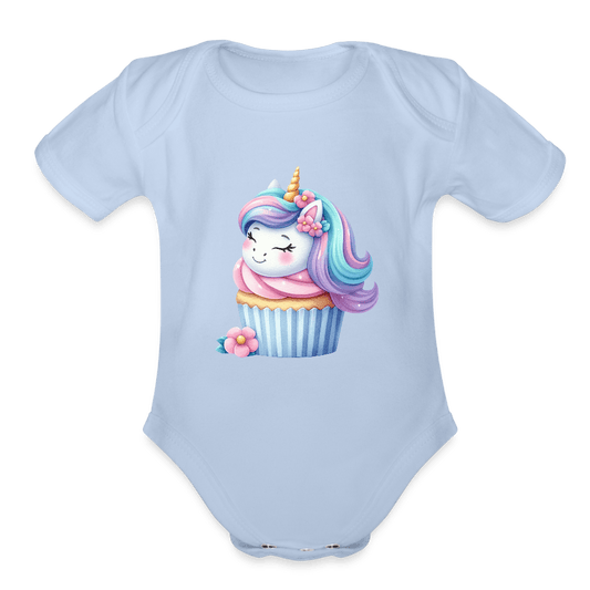 Bday Cupcake Unicorn - Short Sleeve Baby onesie - DS Artwork N Design