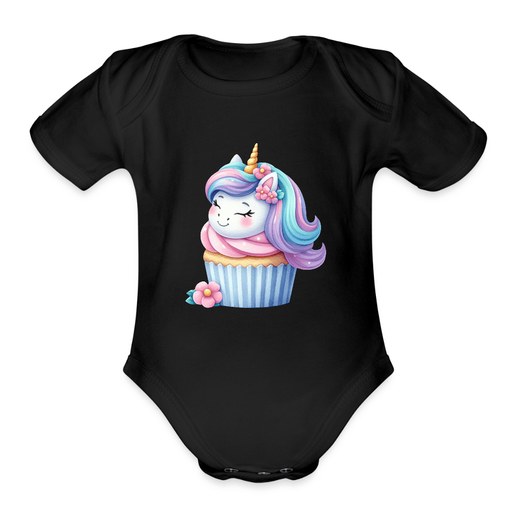 Bday Cupcake Unicorn - Short Sleeve Baby onesie - DS Artwork N Design