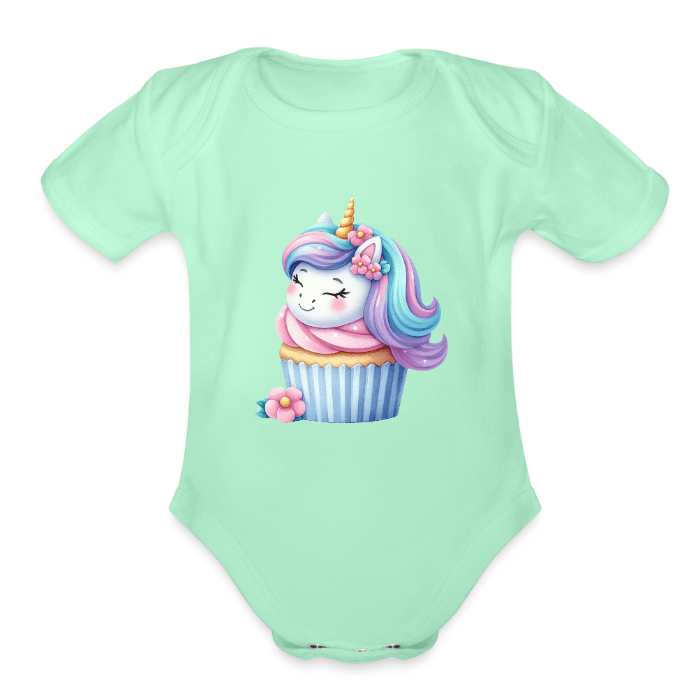 Bday Cupcake Unicorn - Short Sleeve Baby onesie - DS Artwork N Design