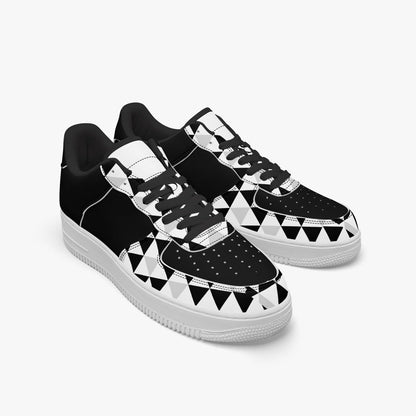 Black AF1 Low - Top Leather Sports Sneakers - black and gray - DS Artwork N Design