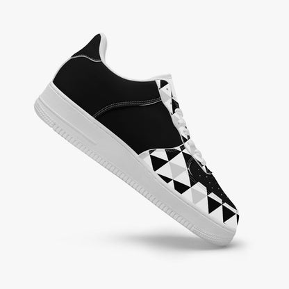 Black AF1 Low - Top Leather Sports Sneakers - black and gray - DS Artwork N Design