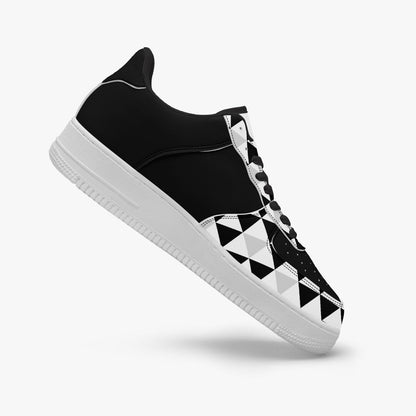 Black AF1 Low - Top Leather Sports Sneakers - black and gray - DS Artwork N Design