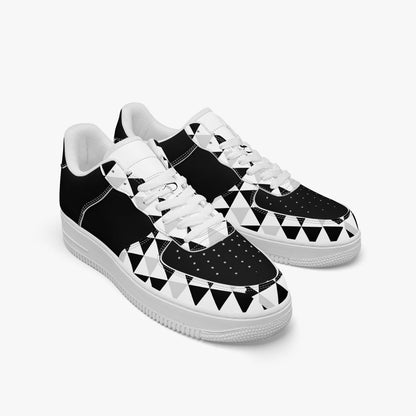 Black AF1 Low - Top Leather Sports Sneakers - black and gray - DS Artwork N Design