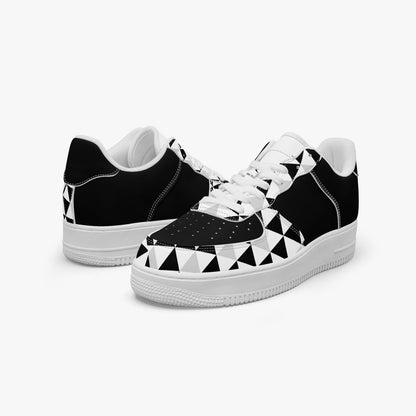 Black AF1 Low - Top Leather Sports Sneakers - black and gray - DS Artwork N Design