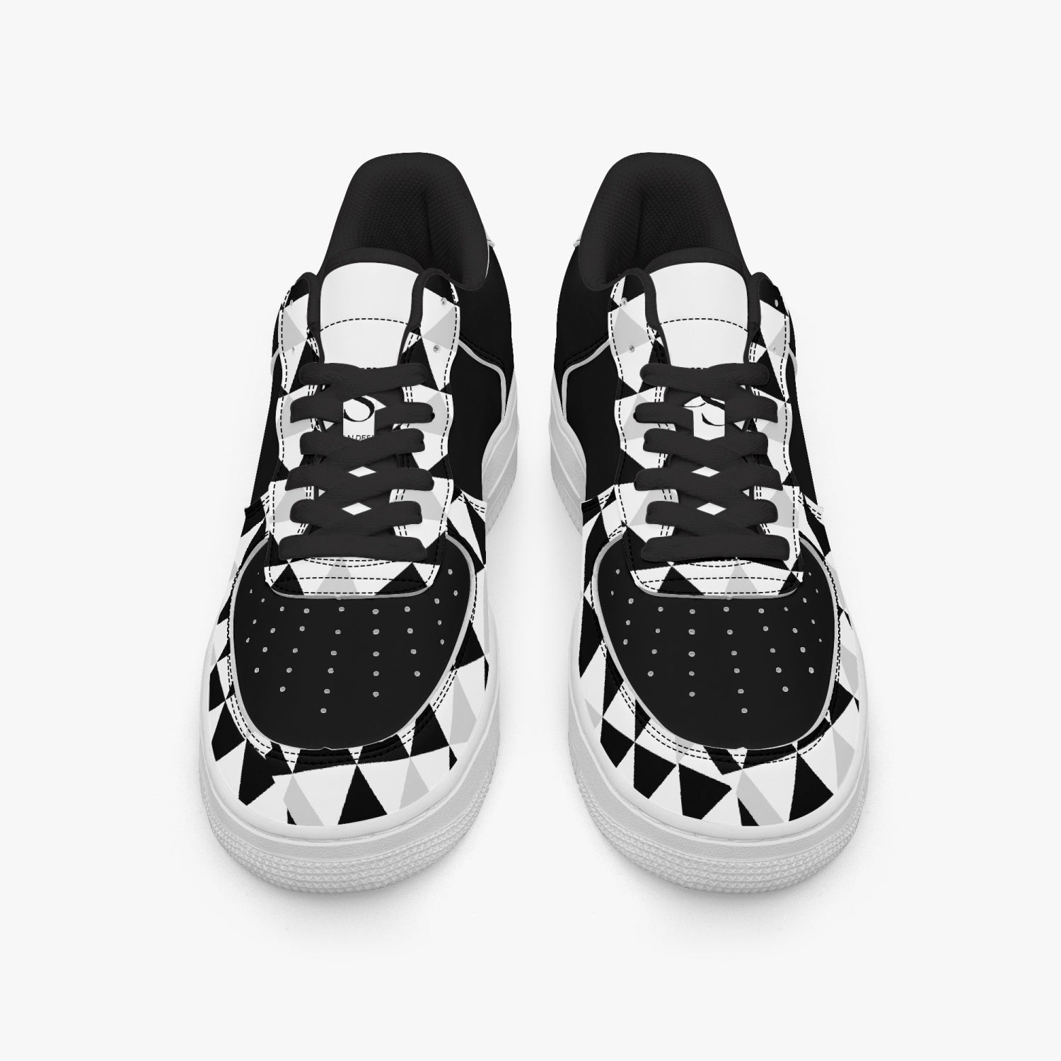 Black AF1 Low - Top Leather Sports Sneakers - black and gray - DS Artwork N Design