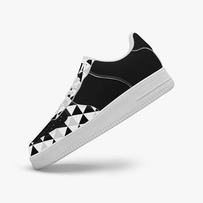 Black AF1 Low - Top Leather Sports Sneakers - black and gray - DS Artwork N Design