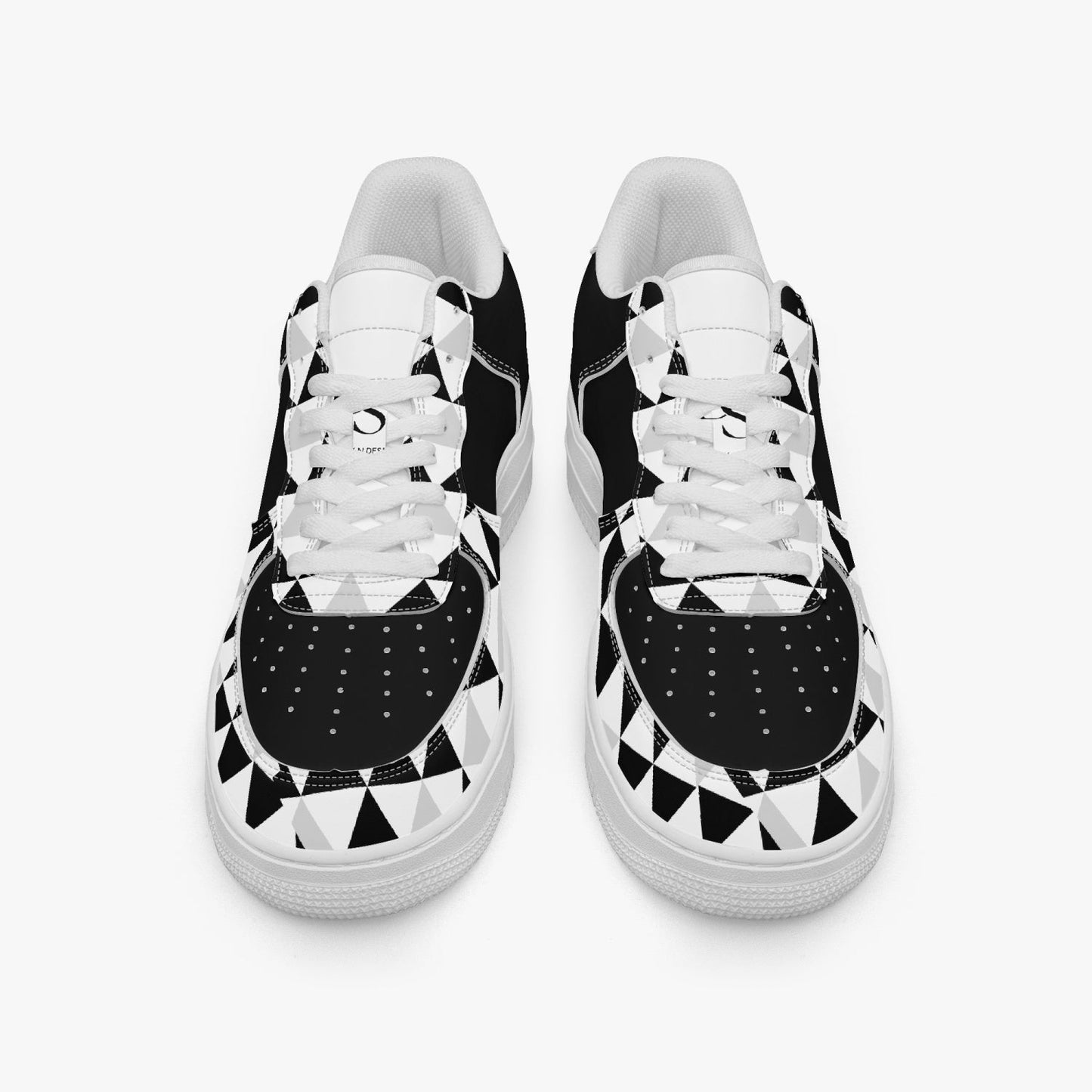 Black AF1 Low - Top Leather Sports Sneakers - black and gray - DS Artwork N Design